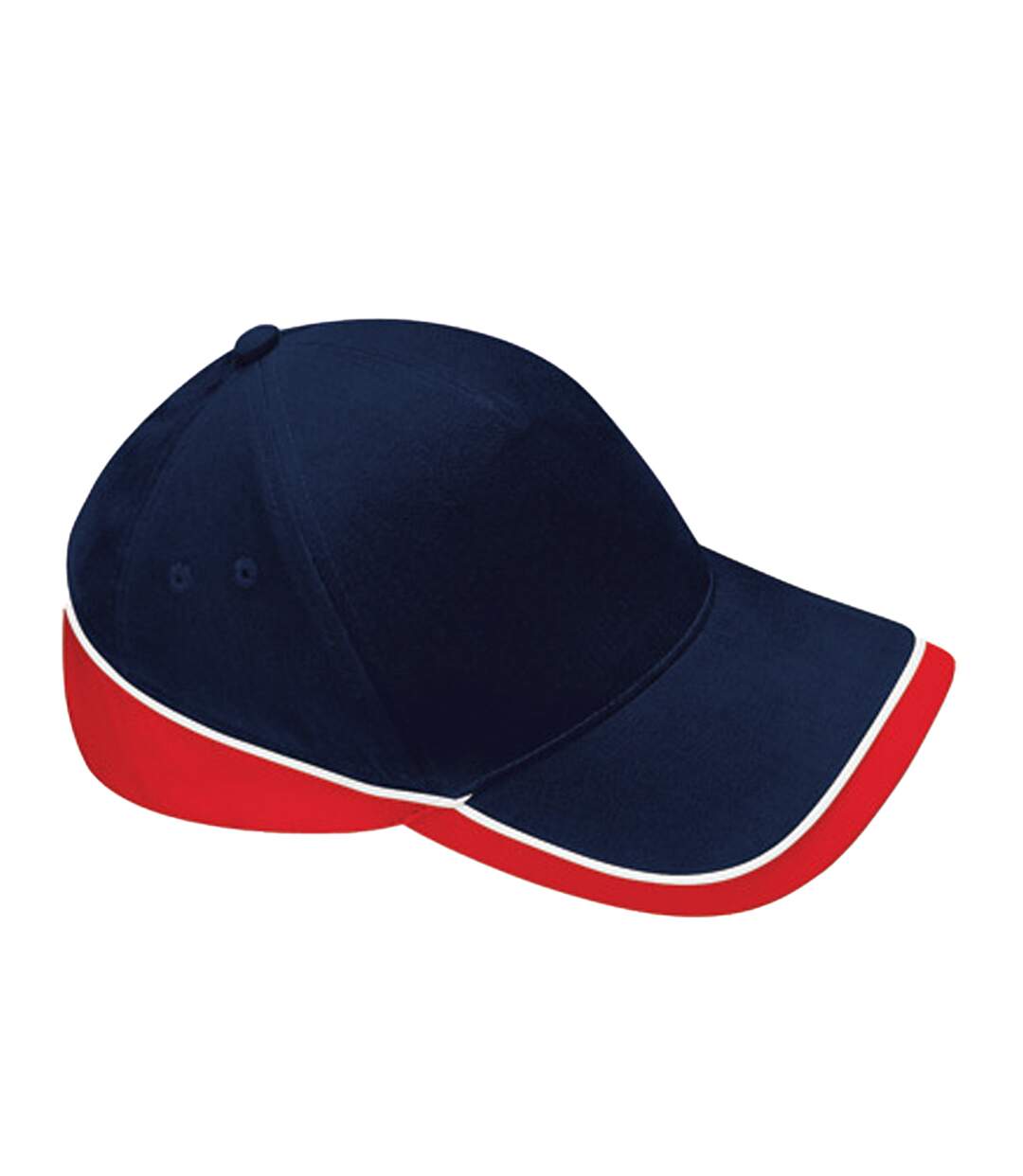 Casquette De Baseball Teamwear Competition Bleu Marine Français Rouge Classique Blanc Beechfield-1