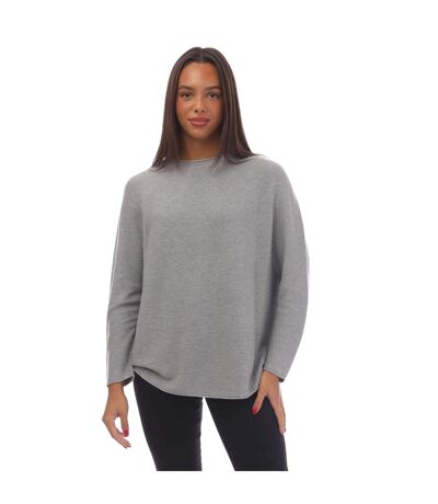 Womens/ladies c_faland boat neck jumper silver Boss