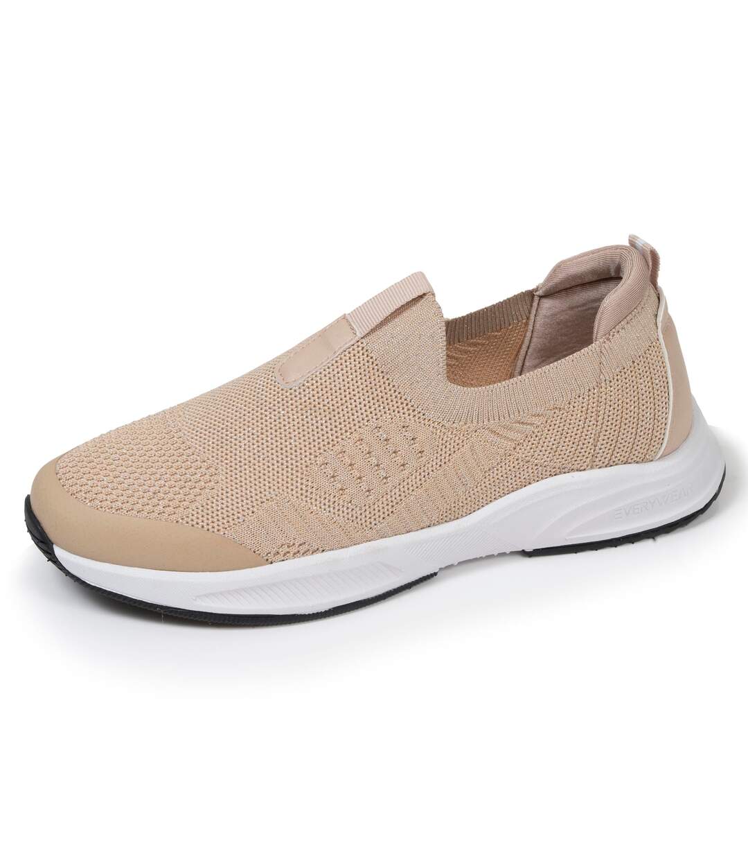 Isotoner Baskets femme maille lurex, slip on, confortable, souple et légères, avec lacets-1