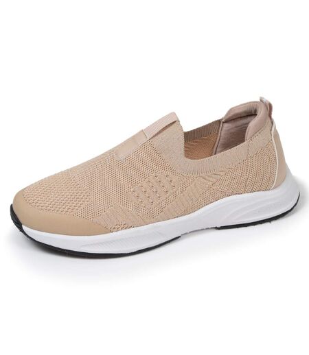 Isotoner Baskets femme maille lurex, slip on, confortable, souple et légères, avec lacets