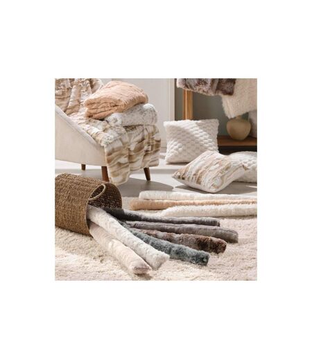 Boudin Bas de Porte Imitation Fourrure Sven 80cm Naturel