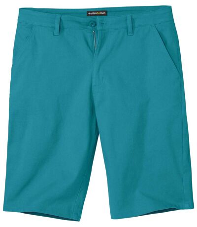 Men's Turquoise Stretchy Chino Shorts 