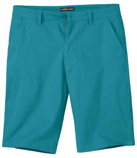 Bermuda chino extensible homme - turquoise
