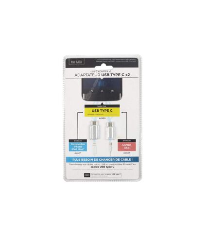 Lot de 2 Adaptateurs USB type C 2cm Gris