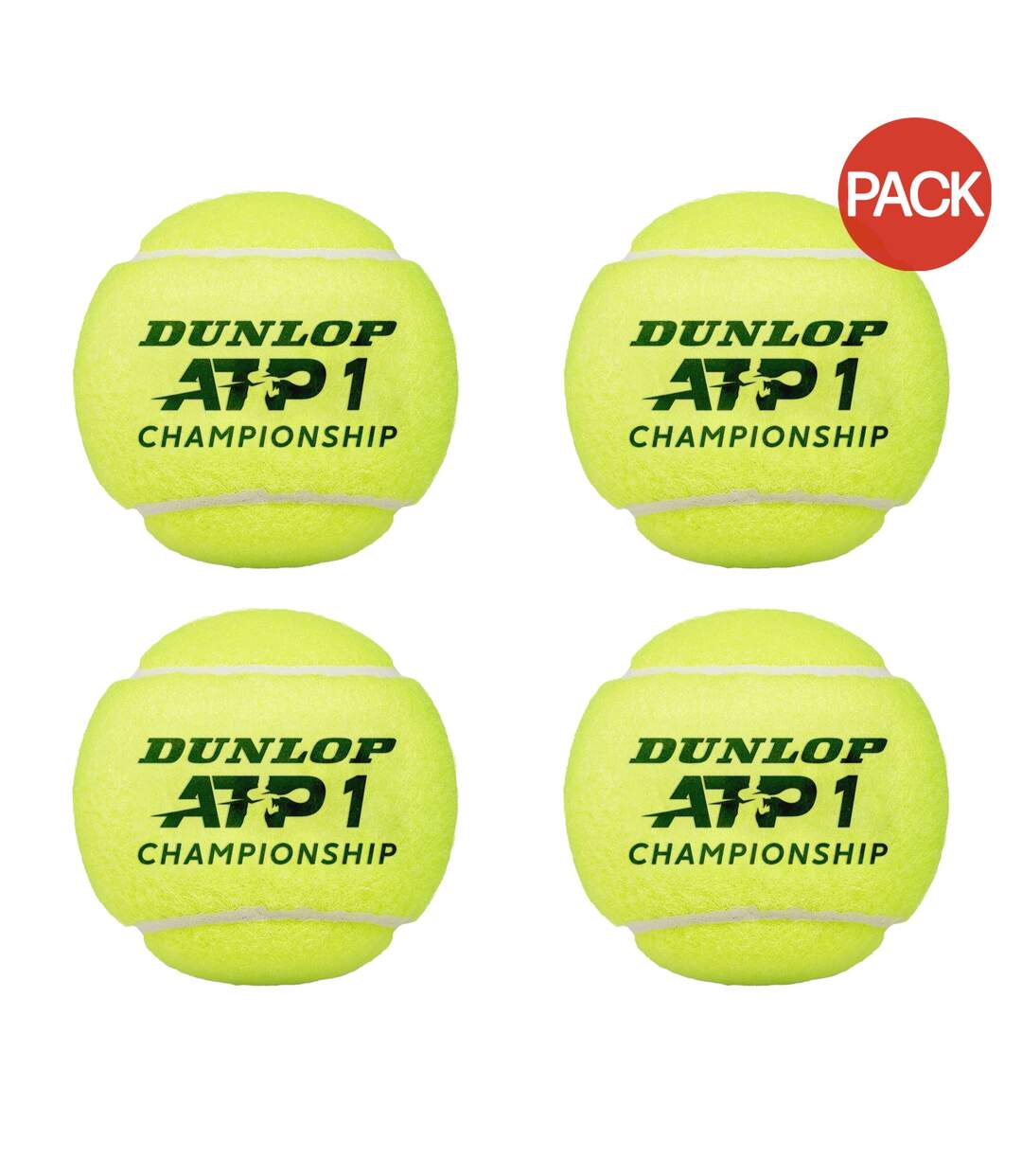 Dunlop Balles de tennis ATP Championship (Lot de 4) (Jaune) (Taille unique) - UTRD1144