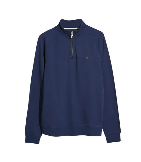 Mens Quarter Zip Sweatshirt Blue Tide Farah