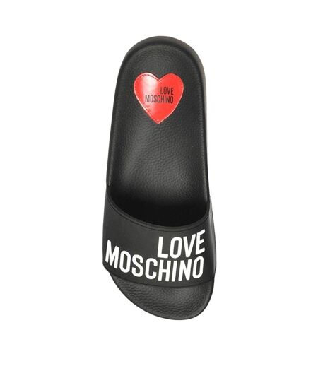 Claquettes Motif/style En Relief Femme Noir Love Moschino