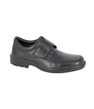 Roamers Mens Leather Touch Fastening Shoes (Black) - UTDF2378