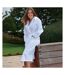 A&r Towels Womens/ladies Waffle Hooded Bathrobe White ARTG-1