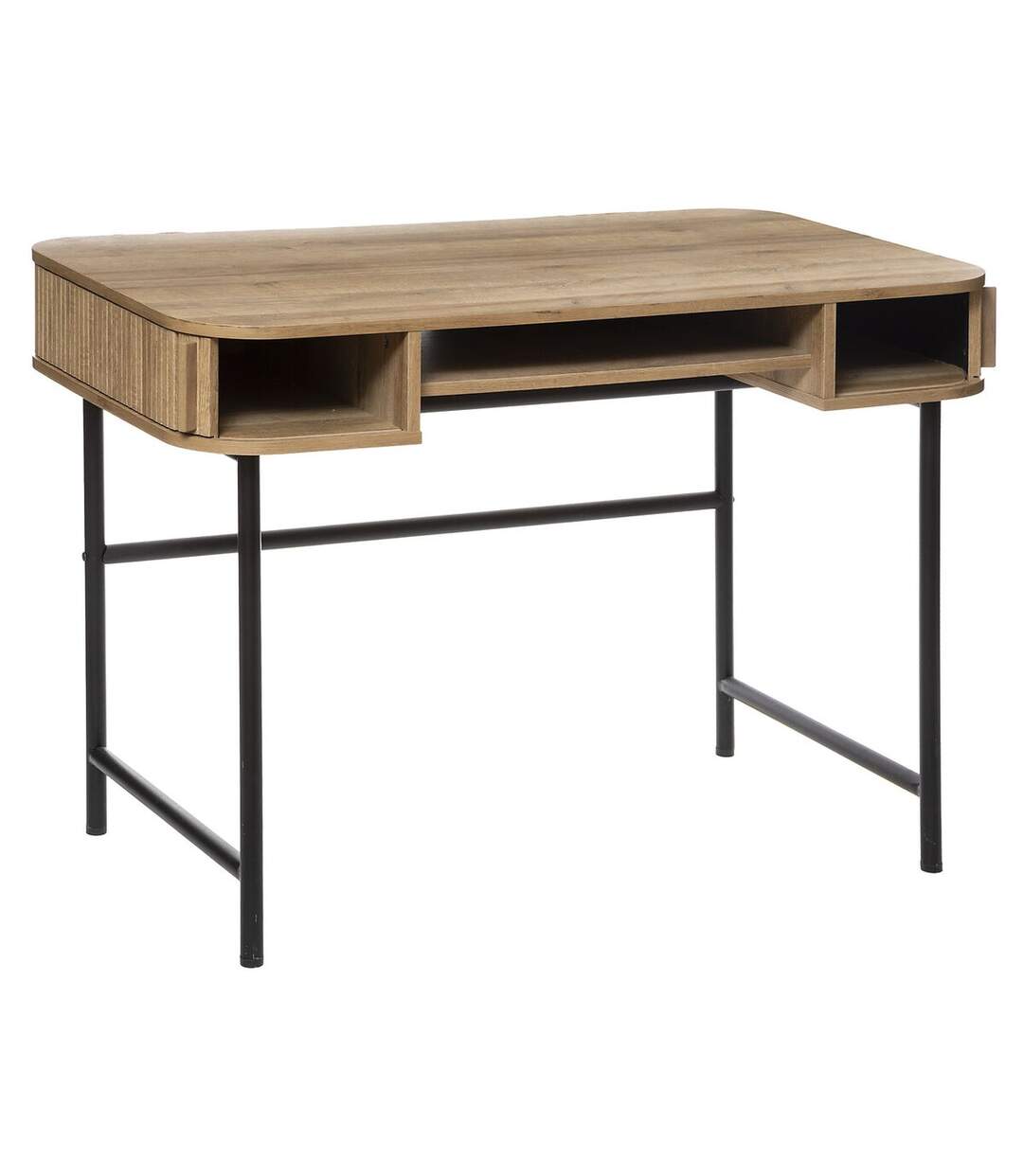 Bureau 2 portes coulissantes Colva - Marron et noir-2