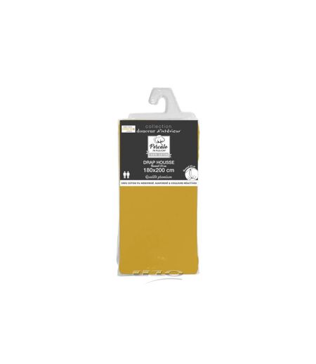 Drap Housse Percaline 180x200cm Ocre