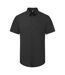 Mens Supreme Oxford Short-sleeved Formal Shirt Black Premier-1