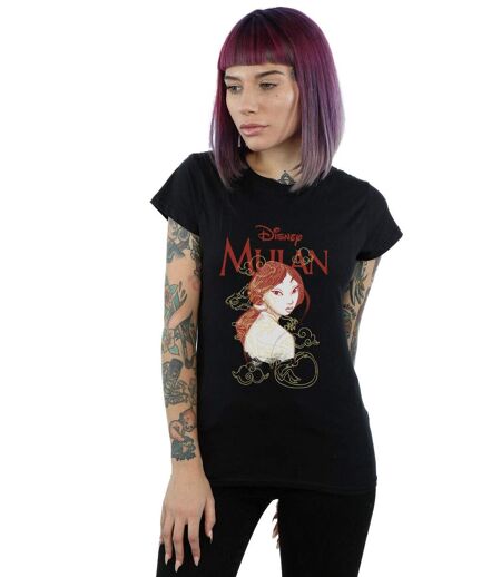 Disney Femme/Les femmes Mulan Dragon Sketch Cotton T-Shirt (Noir) - UTBI16051