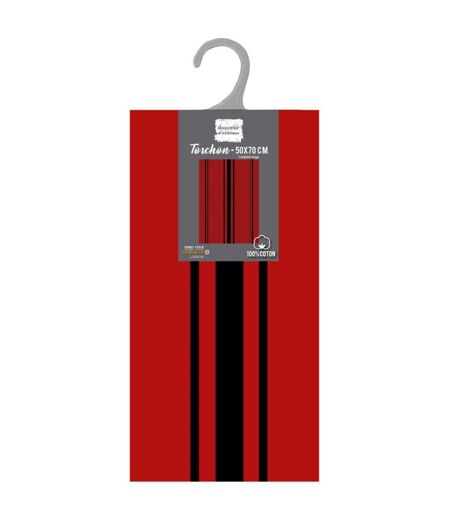 Torchon en Coton Tissé Comptoir 50x70cm Rouge