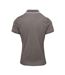 Womens/ladies coolchecker contrast pique polo shirt dark grey/silver Premier