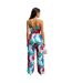Womens/ladies Printed Waist Tie Spaghetti Strap Jumpsuit Multicoloured AX Paris-3