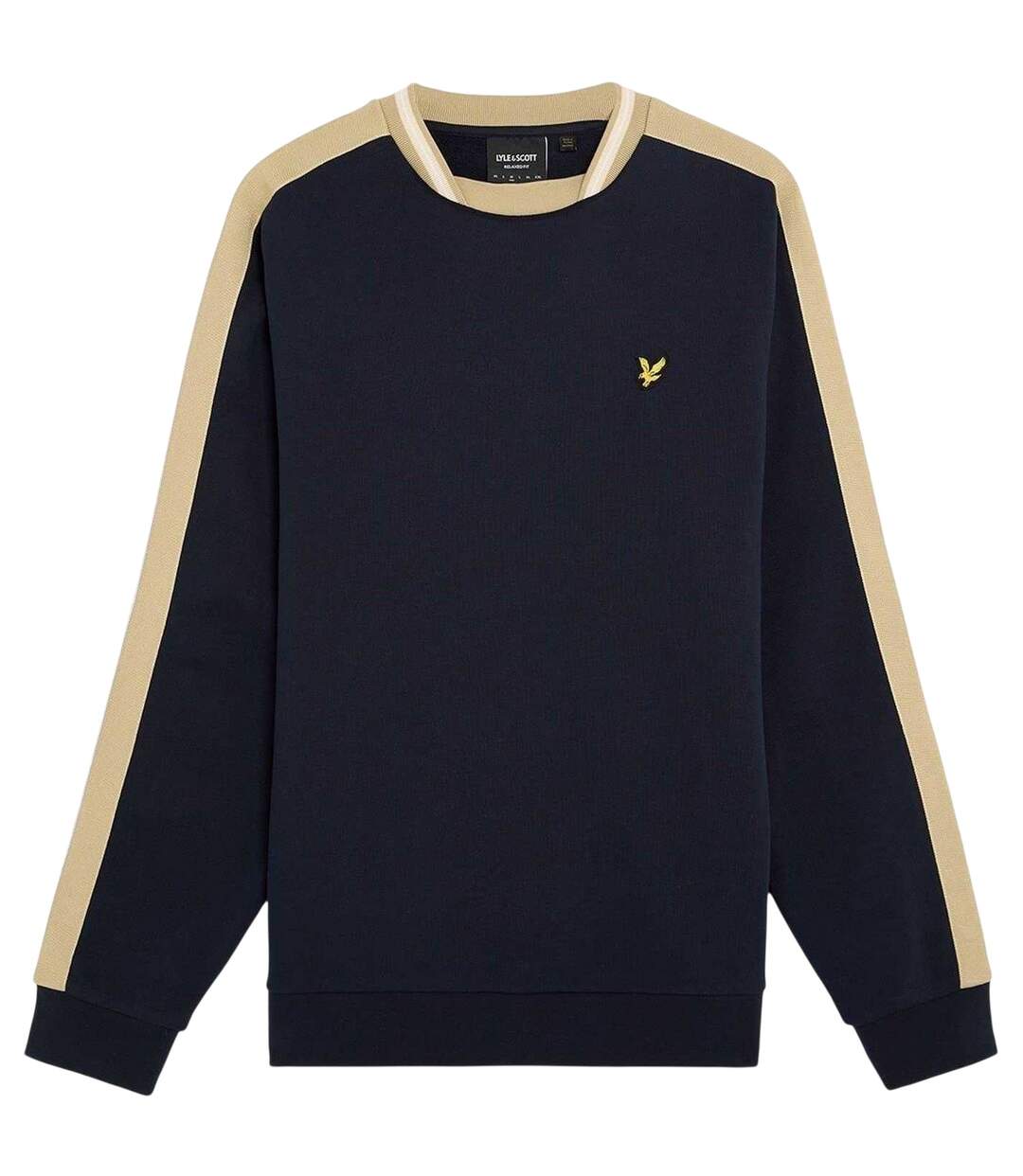 Sweat Décontracté Motif/style Bandes Contrastés Sur Manches Homme Bleu Marine Foncé Lyle & Scott-2