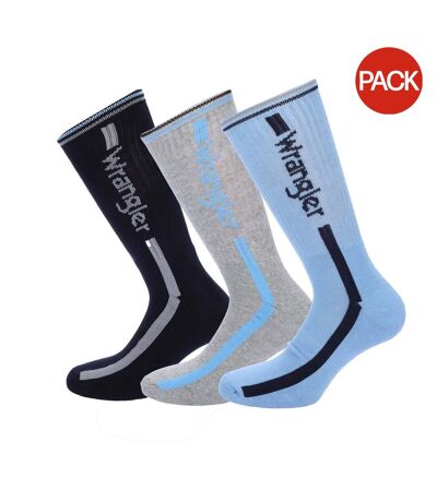 Chaussettes De Sport Adulte Bleu Noir Gris Wrangler