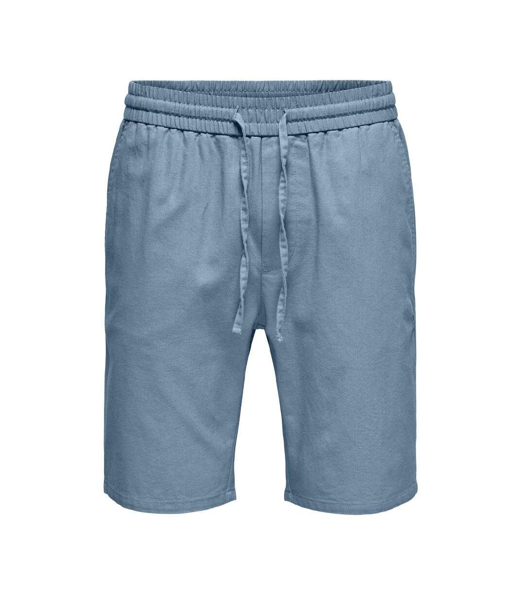 Short Bleu Homme ONLY & SONS Cot Lin - L-1