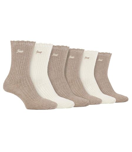 Lot de 6 jolies chaussettes festonnées en bambou pour femme