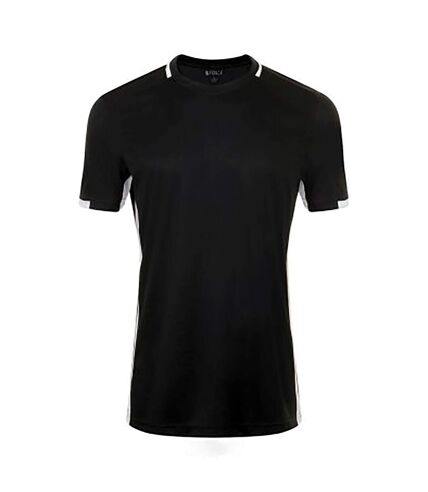SOLS Mens Classico Contrast Short Sleeve Soccer T-Shirt (Black/White)