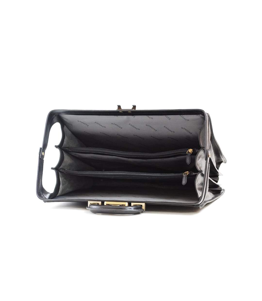 Katana - Cartable américain en cuir collet - noir - 4795-4