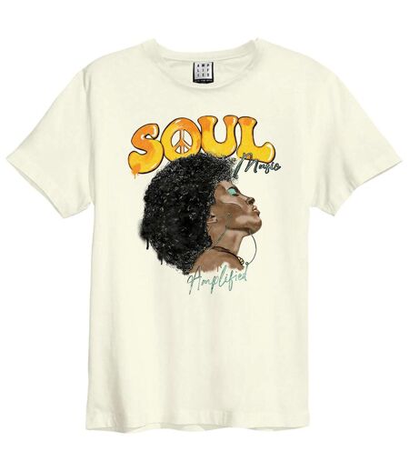 T-shirt soul music adulte blanc Amplified