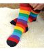 3 Paires Chaussettes Coton avec Arc en Ciel Rayées-4