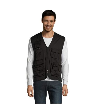SOLS Wild Unisex Full Zip Waistcoat Bodywarmer Jacket (Black) - UTPC354