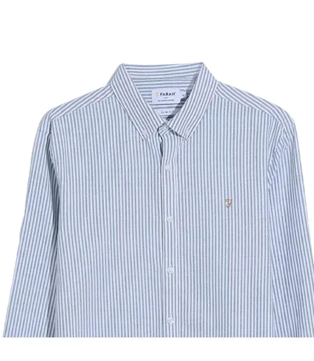 Chemise Motif/style À Rayures Brewer Homme Bleu Clair Farah