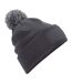 Unisex adults snowstar printers beanie graphite grey/light grey Beechfield