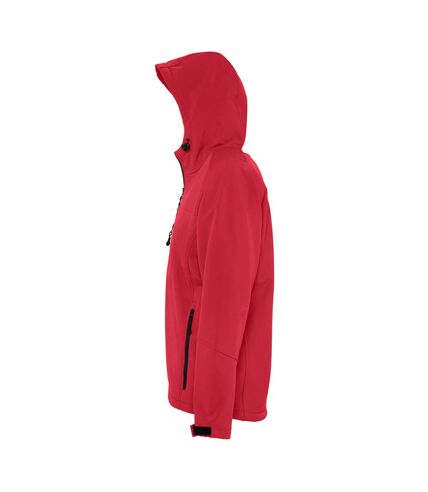 SOLS Mens Replay Hooded Soft Shell Jacket (Breathable, Windproof And Water Resistant) (Pepper Red) - UTPC410