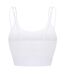 Womens/ladies Ava Ribbed Cropped Tank Top White Lee-2