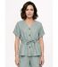 Blouse boutonnée et ceinturée, avec lin-1