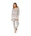 Womens/ladies animal print long pyjama set grey Light And Shade