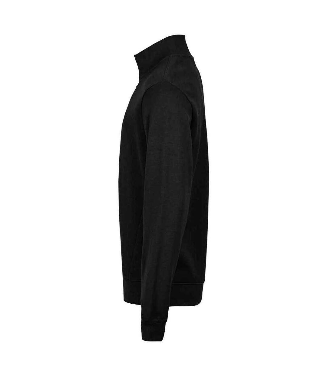 Mens ribber interlock half zip sweatshirt black Tee Jays