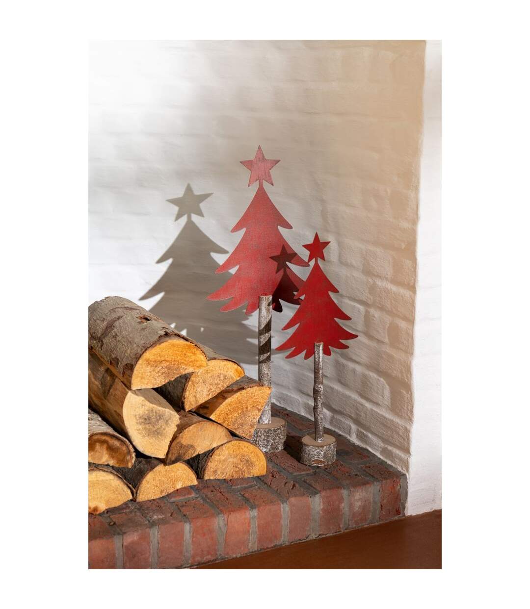Sapin de Noël sur Tronc Étoile 60cm Rouge-4