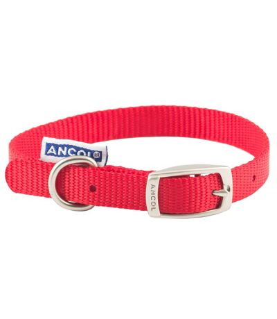 Ancol Pet Products Heritage Buckle Fasten Weatherproof Dog Collar (35-43cm (Size 4)) (Red) - UTVP980