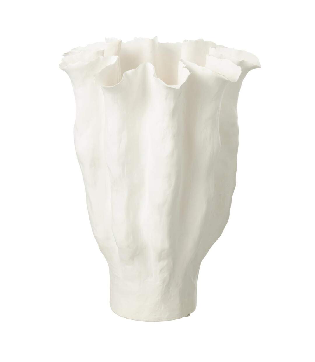 Vase Déco en Céramique Calyx 42cm Blanc-1