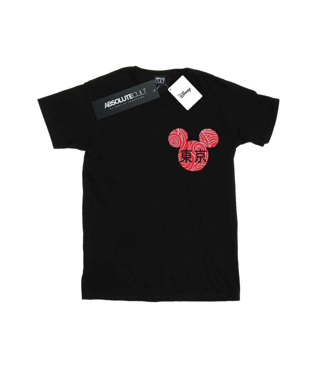 Disney T-shirt boyfriend en coton avec symbole de Mickey Mouse pour femmes/femmes (Noir) - UTBI37949-1