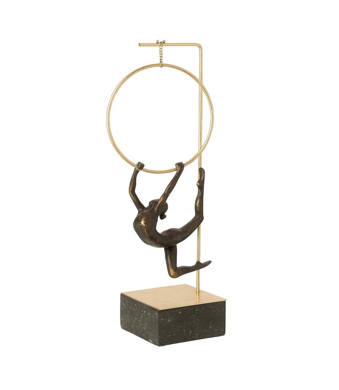 Gymnaste Cerceau sur Socle Alpha 48cm Doré & Noir-1