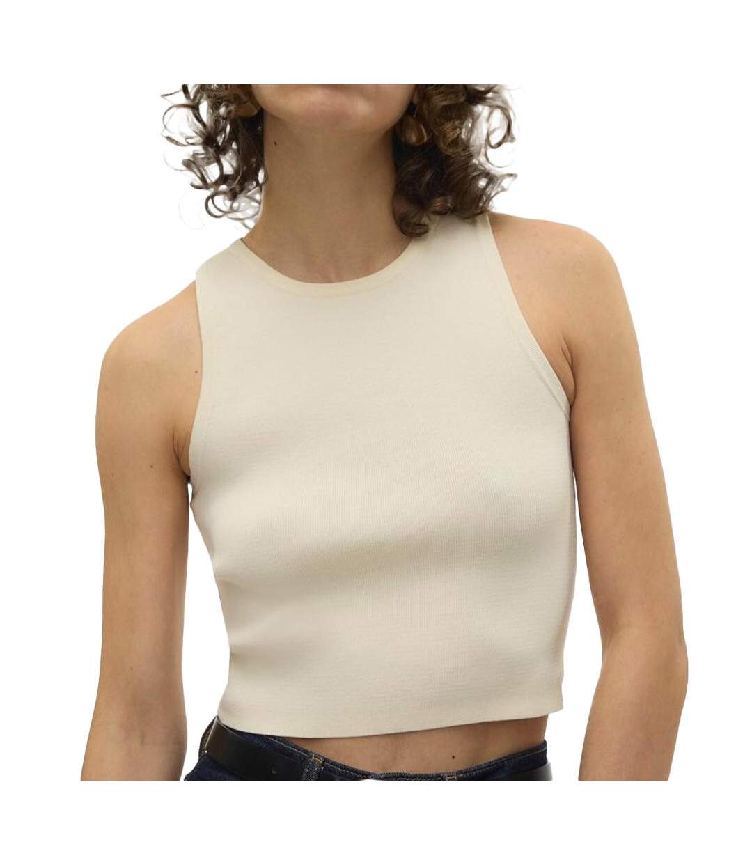 Crop Top Beige Femme Vero Moda Ginny - L-1