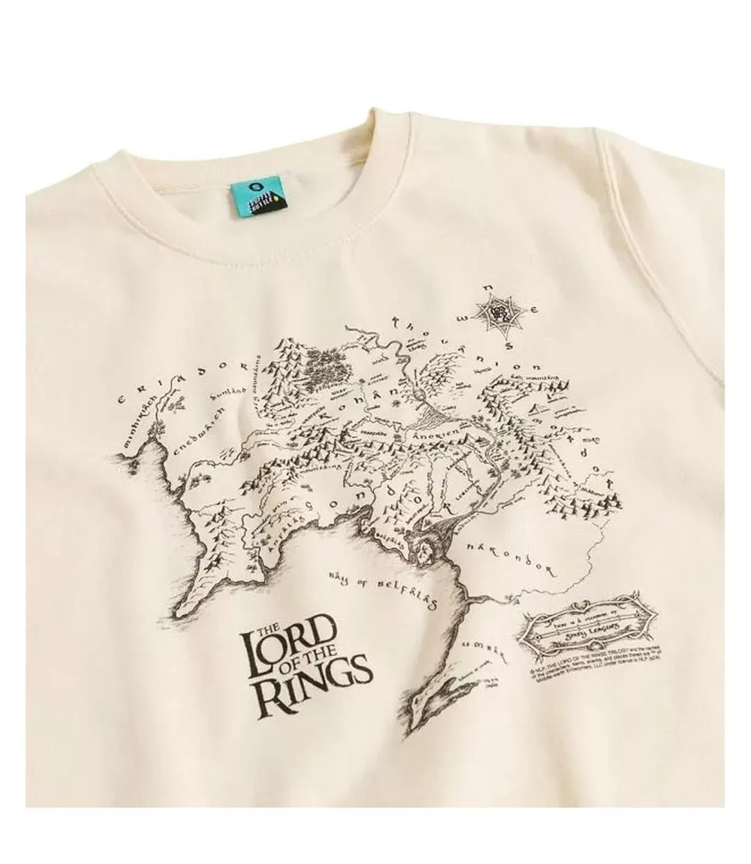 Unisex Adult Middle Earth Map Sweatshirt Cream The Lord Of The Rings-2