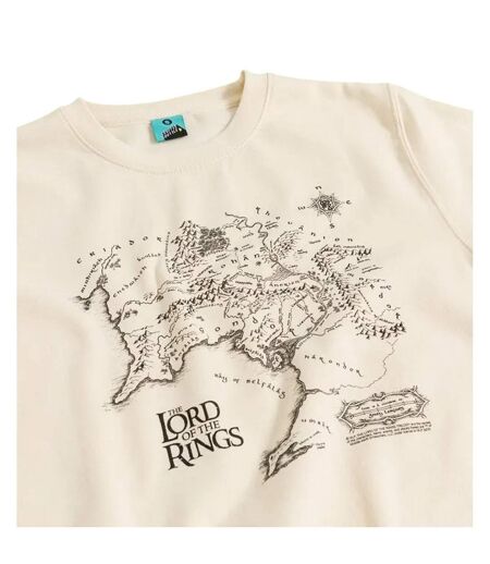 Unisex Adult Middle Earth Map Sweatshirt Cream The Lord Of The Rings