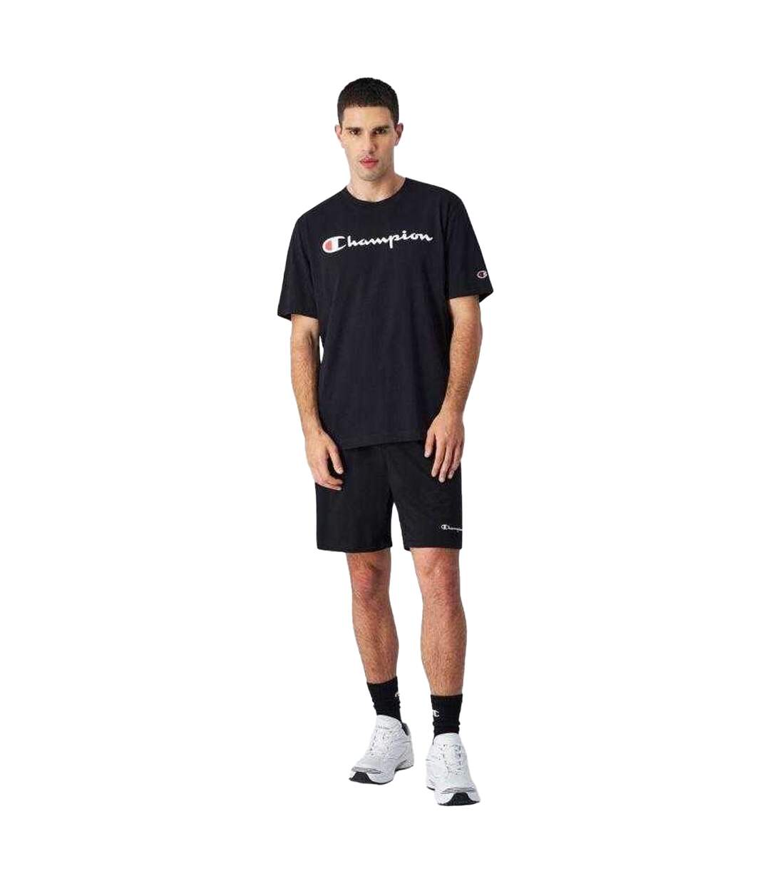 T-shirt Motif/style Logo Homme Noir Champion-4