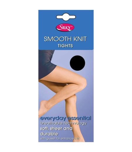 Silky Womens/Ladies Smooth Knit Tights Extra Size (1 Pairs) (Black)