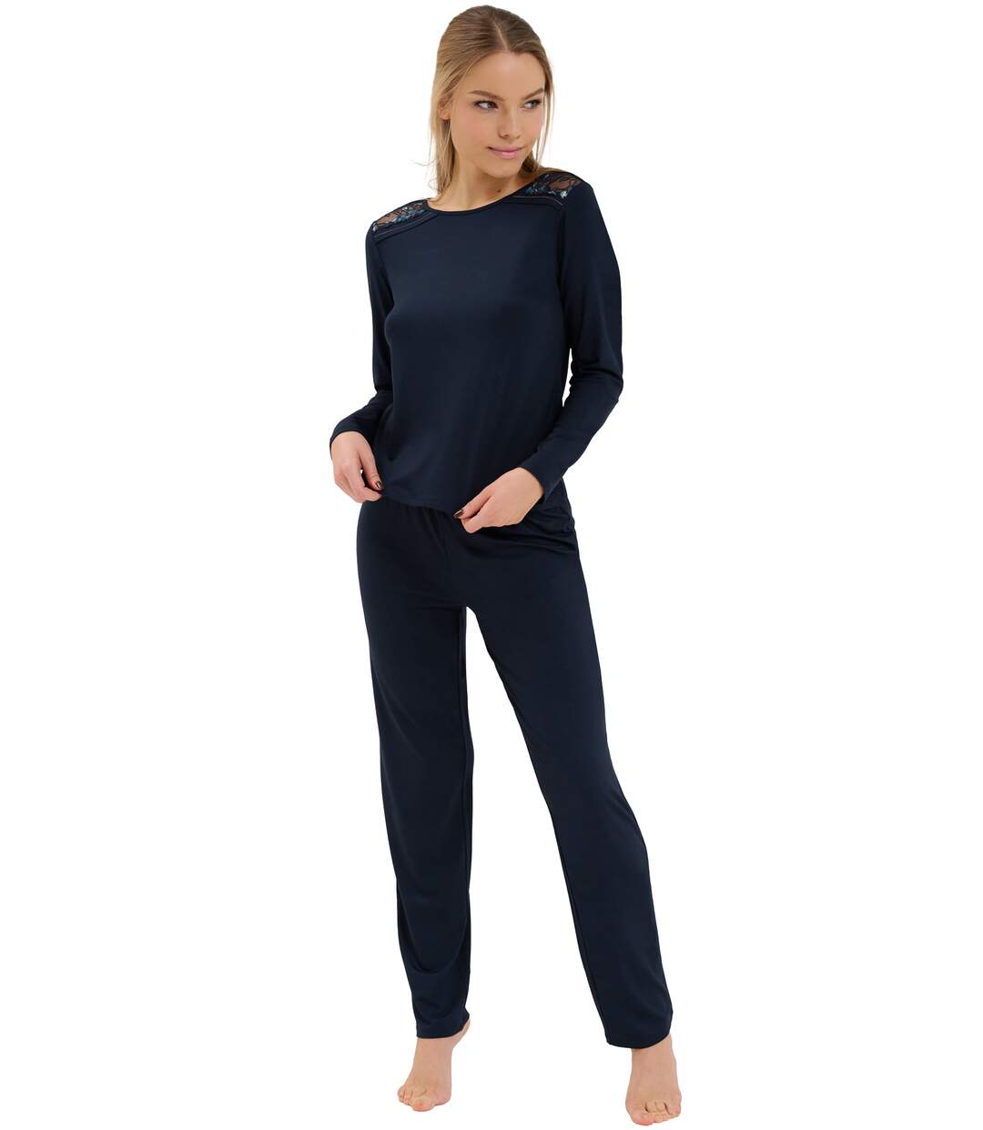 Pyjama tenue d'intérieur pantalon top manches longues Mirabelle Lisca-1