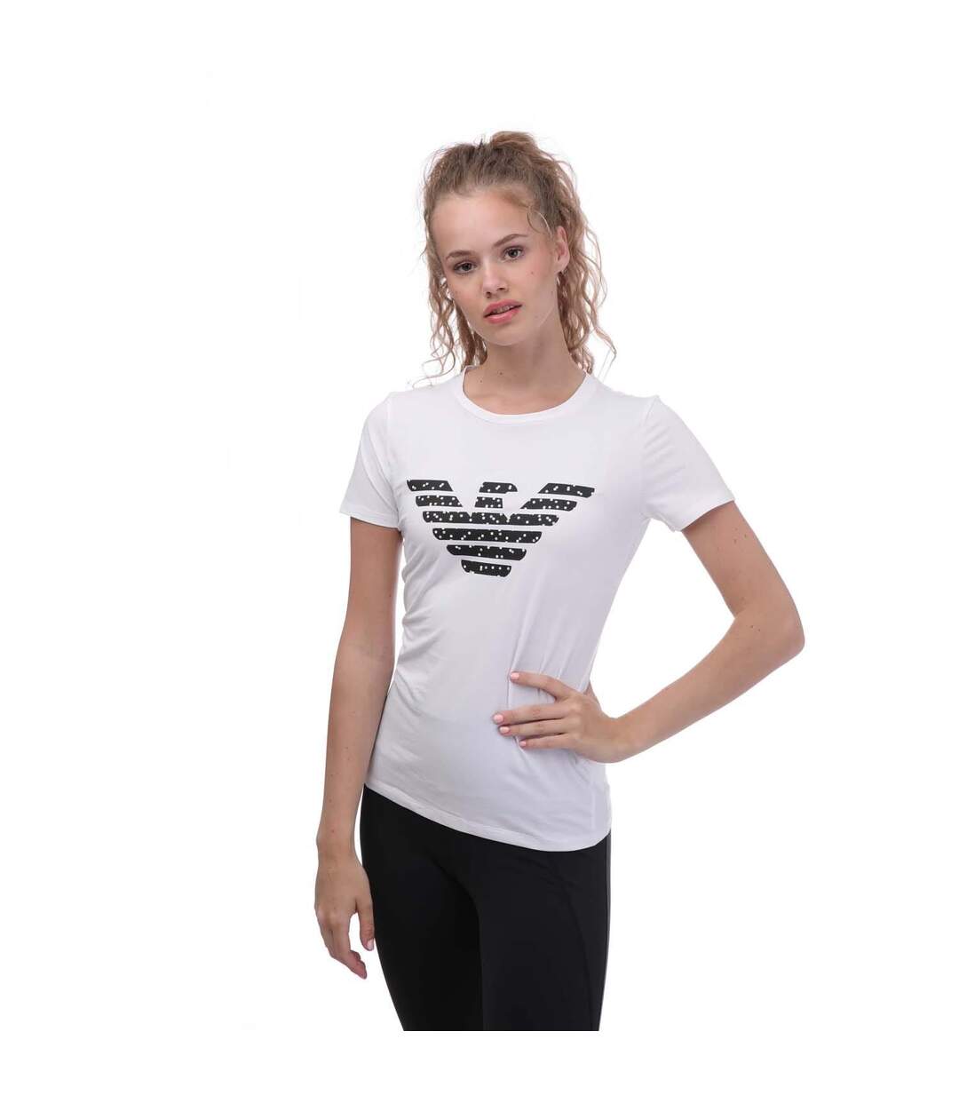 T-shirt femme blanc Emporio Armani-1