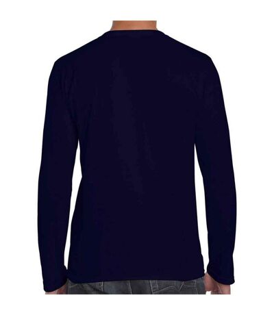 Unisex adult softstyle long-sleeved t-shirt navy Gildan