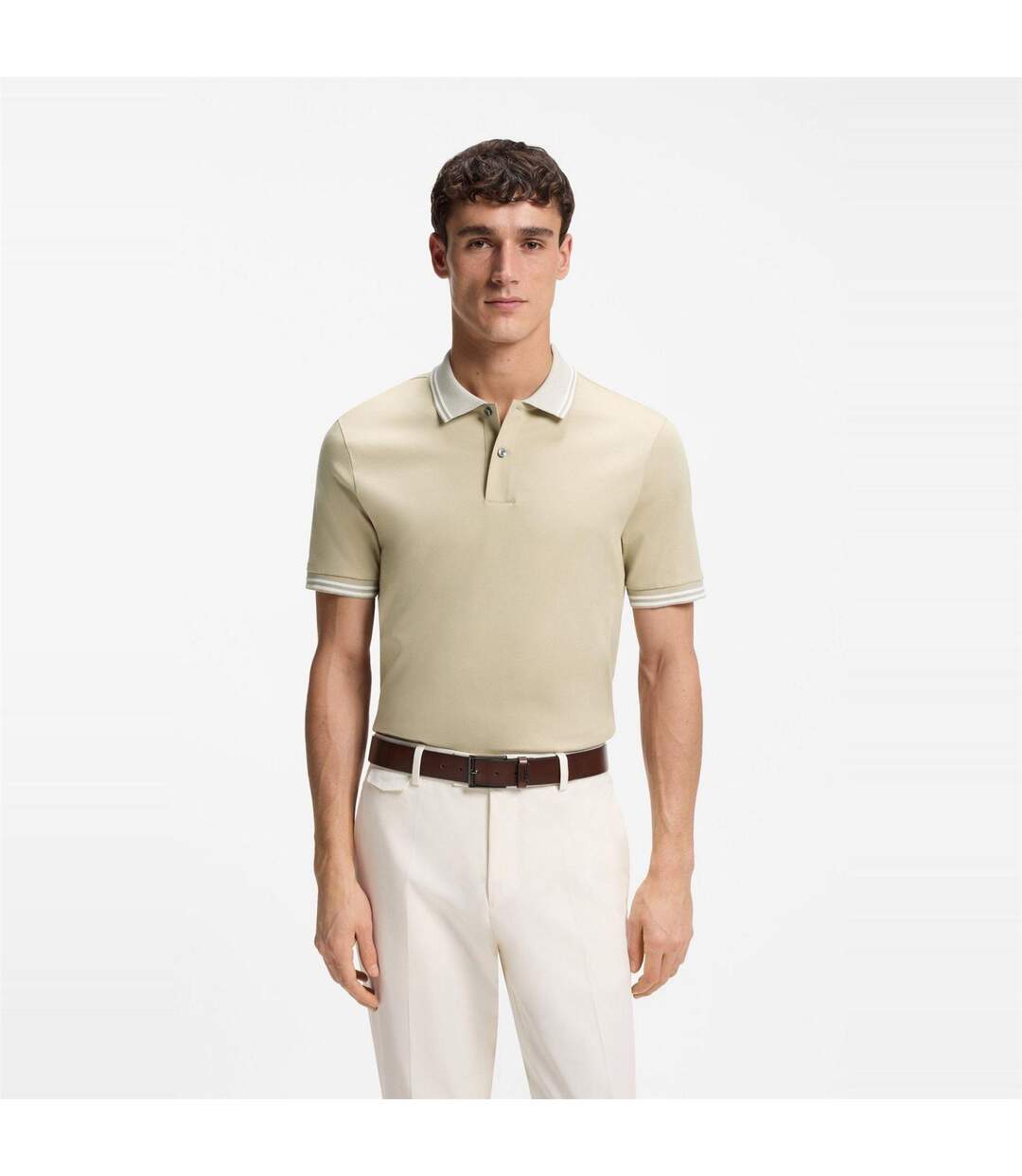 Polo Manches Courtes Motif/style Logo Homme Beige Boss-2